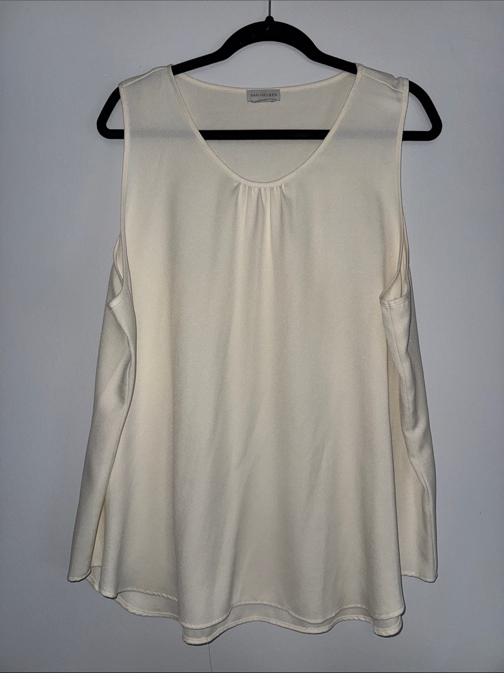 Van Heusen Cream Scoop Neck Sleeveless Blouse